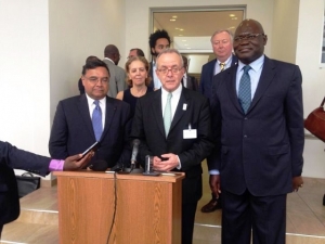 Déclaration du Vice-président Afrique du MEDEF International Gérald Wolf à la sortie de la rencontre.