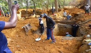 Un site d&#039;orpaillage d&#039;Oumé
