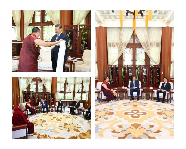 Xi Jinping reçoit la visite du panchen Rinpoche