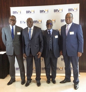 Paul Koffi Koffi et les dirigeants de la BRVM à Dubaï
