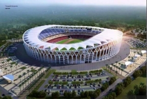 Maquette du stade olympique  d&#039;Ebimpé dans la banlieue abidjanaise 
