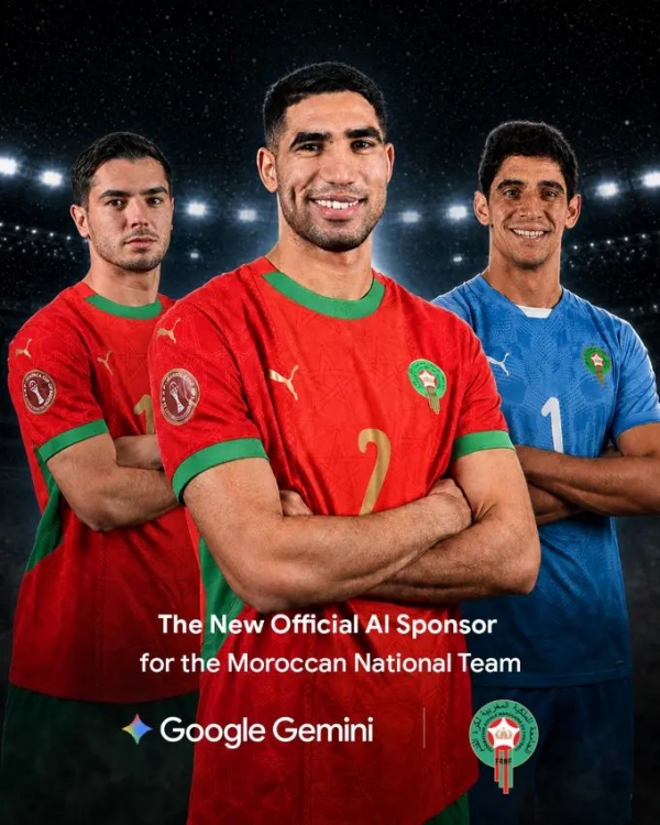 Lions de l&rsquo;Atlas : la F&eacute;d&eacute;ration Royale Marocaine de Football annonce Google Gemini comme partenaire officiel d'intelligence artificielle